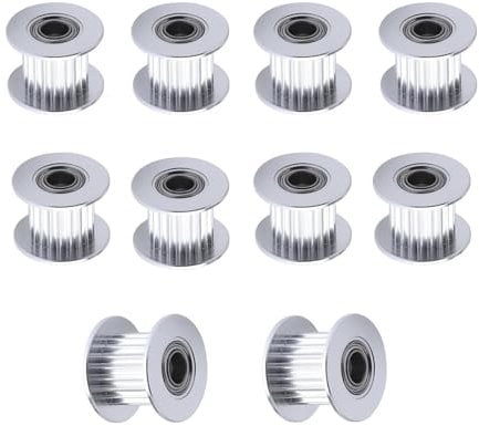 BZ 3D GT2 Umlenkrolle,GT2 Idler Pulley 20 Zähne Bohrung 5mm Breite 10mm Zahnriemenscheibe 20 Teeth für Voron 2.4 und andere 3D-Drucker 9mm/10mm Breite GT2 Zahnriemen.(10 Stück)