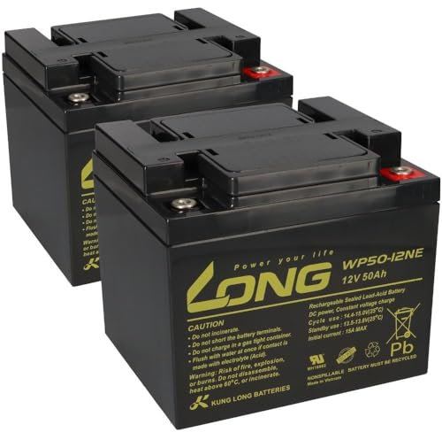 Ersatzakku für Shoprider Norderney, Pellworm, Südfall 2X Kung Long 12V 50Ah Blei Akku Zyklenfest AGM VRLA