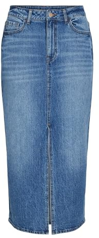 Vila Damen Vijaf Hw Midi Denim Skirt-noos Jeansrock (1er Pack)