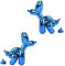 Rideco Pooping Ballon Hund Skulptur Kleine Tierstatue Home Decor Moderne Dekorative Kunstskulptur Moderne Desktop-Ornament für Büro Schlafzimmer Wohnzimmer Dekor (Glänzendes Blau, Klein)