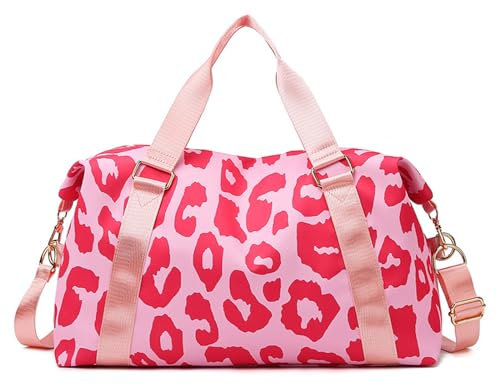 Yooamz Reisetasche Damen Handgepäck Tasche Weekender Bag Sporttaschen mit Nassfach Schwimmtasche Travel Bag Duffle Bag Fitnesstasche Trainingstasche für Reise Gym, Schwimmen (Rosa)