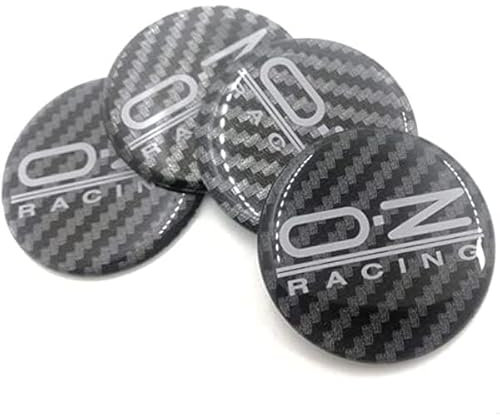 HBANMK 4 Pièces Cache Moyeux pour OZ Racing 55 MM 62 MM, Capuchons de Moyeu de Roue Voiture, Couvercle de Moyeu Central de Jante Étanche Anti-poussière Cache-moyeux,55mm
