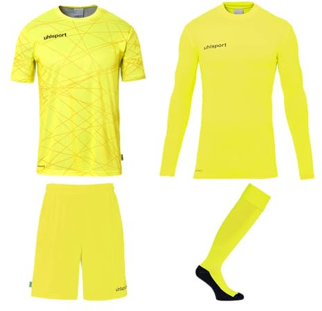 uhlsport Unisex Prediction Torwart Trikotset, Fluo Gelb/Schwarz, XXL EU