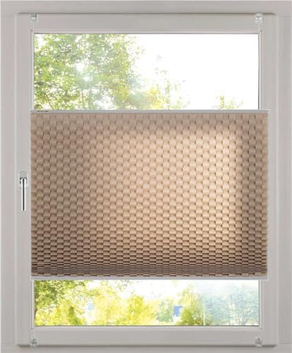 Khome Klemmfix Plissee 3D-Effekt Taupe 35 x 130 cm