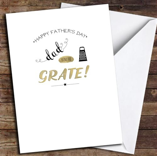 Modern Funny Cheese Grater Great Personalised Father's Day Card - Personalised Fathers Day Card, For Dad, For Stepdad, For Grandad, Happy Father's Day