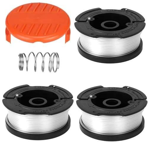 XINTONG Lot de 3 bobines et fil pour débroussailleuse électrique, compatible avec Black Decker, remplace AF-100 ST5530-GB GLC3630L20-GB STC1820PC-GB BESTA530-GB BESTA525-GB (avec 1 capuchon, 1