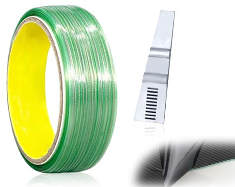 AOYEGIC 5M nastro adesivo senza coltello,nastro senza coltello,nastro da taglio,filo da taglio,pellicola da taglio adesivi auto con raschietto,per car wrapping linea di taglio a righe sottili