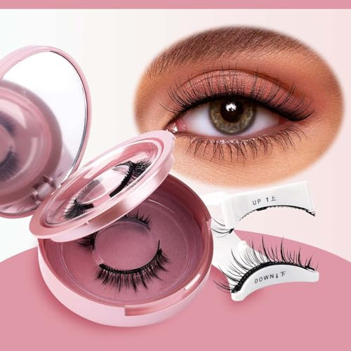 Faux Cils Magnetique, 2 Paires Cils Extension Cils Magnétiques Réutilisable Naturel Extension Cils Magnetique Aucune Colle Requise Faux-Cils Magnetic avec Applicateur(SET-A)