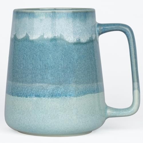 Taza de café de cerámica extra grande de 24 onzas, tazas de café jumbo (24 onzas, verde claro)