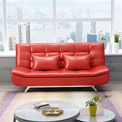 Umwandelbares Schlafsofa mit großem Stauraum – 3 Neigungspositionen verstellbar Lederstoff Couchbett für Wohnzimmer Schlafzimmer