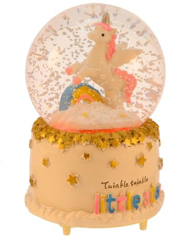 ULTECHNOVO Caja De Música De Unicornio De Cristal Luz Nocturna De Bola De Cristal Decorativa Bola Musical Luminosa para Obsequio De Cumpleaños