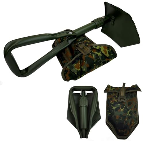 Original Bundeswehr Dreifachspaten mit Tasche Flecktarn