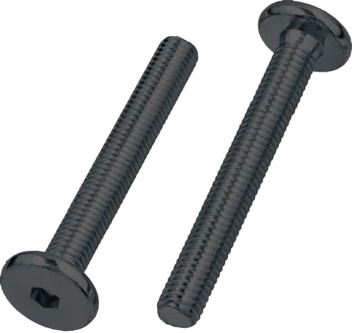 M6 (6mm x 40mm) Black Flat Head Furniture Screw Hex Drive Socket with Metric Thread Fully Threaded Furniture Bolts for Furniture Cots Beds Crib and Chairs (Pack of 12) K06B