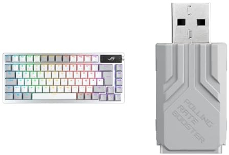 Bundle aus ASUS ROG Azoth White RGB Gaming-Tastatur + ASUS ROG Polling Rate Booster White