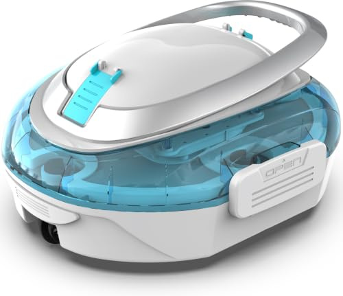 BRINBO S2 Robot Piscine,Double Filtration,Aspirateur Piscine sans Fil,Bleu | 90 Min d'Autonomie, Nettoyeur de Piscine Compact,Stationnement Automatique,pour Piscines Hors Sol Jusqu'à 80 m²