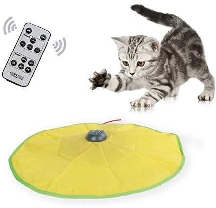 AOLIKES Interactive Cat Toys w/Rechargeable Batteries, Durable Smart Cat Toys w/Remote, Multiple Timer,Undercover Motorized Mouse Tail for All Ages Cat, V5 Version - Boxed