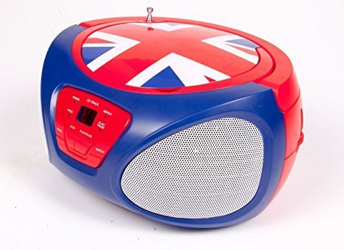 Children CD Player for kids Boombox Music Players (Union Jack) by Sakar
