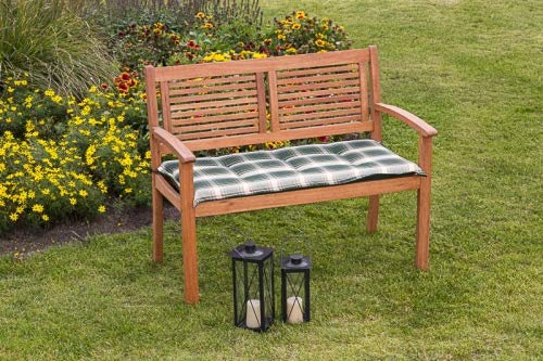 MERXX Kissen für 2er Bank, Wendekissen Grün kariert/Uni