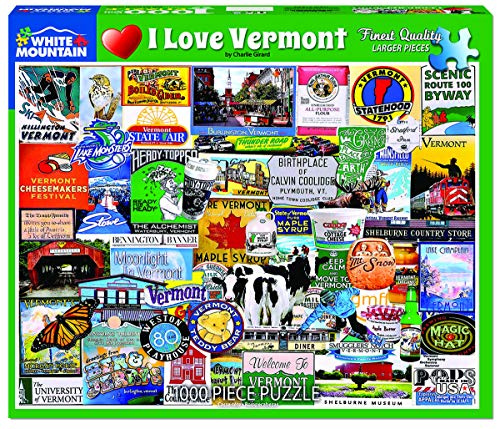 White Mountain Puzzles I Love Vermont - 1000 Piece Jigsaw Puzzle