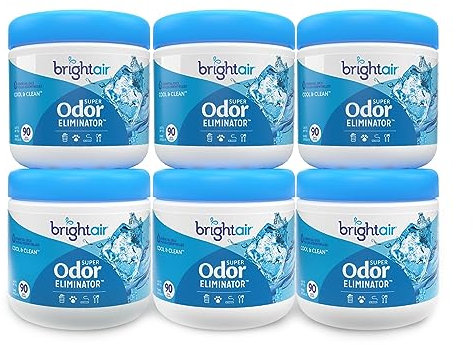 Bright Air Solid Lufterfrischer und Geruchsentferner, 400 ml, 6 Stück 6 Pack weiß/blau