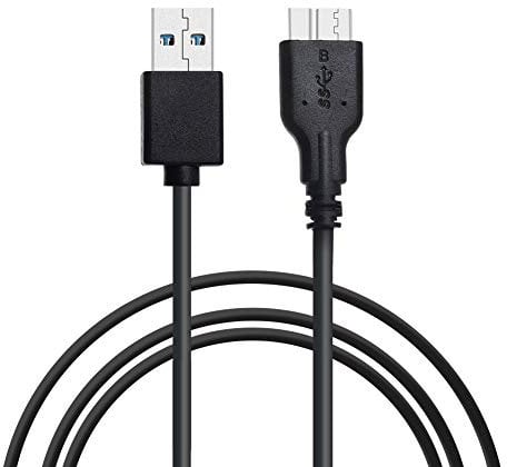 KUYIA Cable Micro B, 1FT Tipo A a USB 3.0 Micro B Macho Hasta 5 Gbps Sync Datos Compatible con Toshiba Canvio, WD Western Digital My Passport Seagate Samsung Hitachi Elements Disco Duro Externo