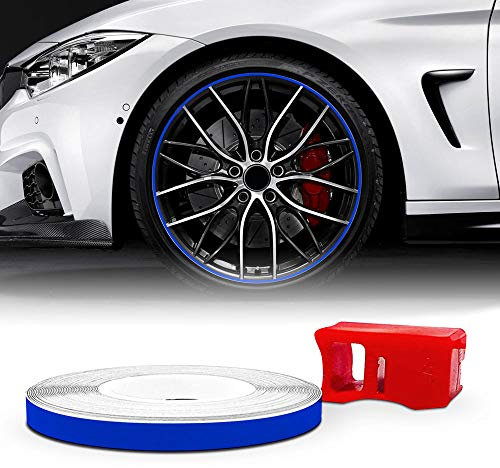 4R Quattroerre.it 10363 Wheel Trim Strisce Adesive con Applicatore per Cerchi Auto, Blu