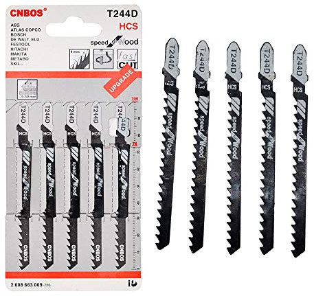 Lame per seghetto alternativo Maso 5 pz T244D t-shank Jig sega universale Jig assortimento di lame da taglio per metallo legno PVC e più – compatibile con Bosch, DeWalt, Hitachi, Makita, Festool ecc