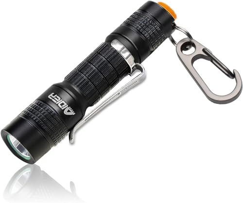AIDIER A7 EDC Keychain LED Torch, Ultra Compact Bright 180lm with LED AAA Battery IPX7 Waterproof Tail Switch Flashlights for Camping, Hiking, Outdoor Activity and Emergency Lighting
