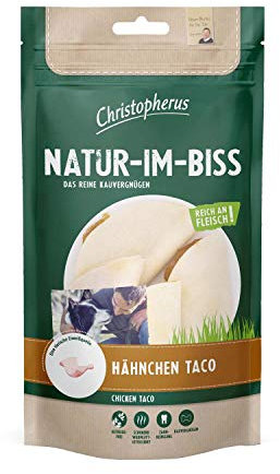Christopherus Kausticks für Hunde, Hähnchen Taco, Warmluftgetrocknet, Natur-Im-Biss, 65 g