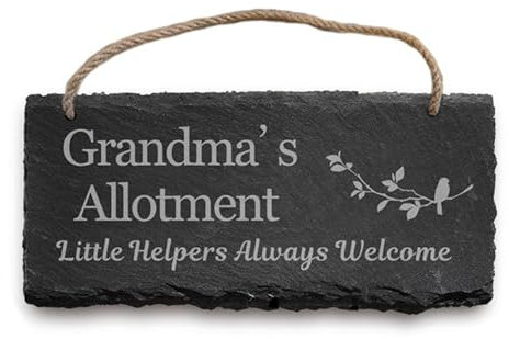 Garden Sign Engraved Slate Garden Signs and Plaques Custom House Signs Shed Sign Personalised Outdoor Decoration Man Cave Sign Personalised Signs for Outside Christmas (Allotment)