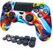 RALAN Controller Skin Anti-Rutsch Silikon Cover Protector Case Kompatibel mit PS4 Slim/PS4 Pro Wireless/Wired Gamepad Controller x2 mit 4 Cat Paw Thumb Grip Caps und Black Pro Thumb Grip X 8