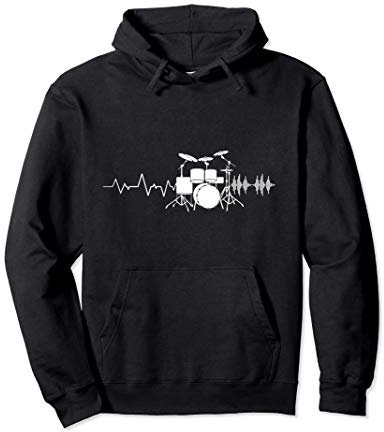 Schlagzeug I Musiker I Drums Heartbeat für Schlagzeuger Pullover Hoodie