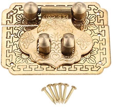 XXXXW Retro Decoration Hinges 1Pc 50 * 40mm Antique Bronze Brass Box Hasp Lock Toggle Latch Buckles for Jewelry Box Suitcase Clip Clasp Furniture Hardware Butt Hinges (Color : B)