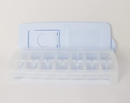 TUPPERWARE Eiswürfler Eiswürfel Behälter 1x hellblau + Mini Trichter lila