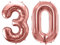 Luftballon 30. Geburtstag Rose-Gold Folienballon 30 XXL Größe 86cm-100cm Dekoballon 30 Geburtstag Deko Jubiläum 30 Jahre Folienluftballon Zahl 30 rosegold