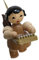 Kunstgewerbe Uhlig Christbaumschmuck Engel schwebend mit Kalimba - Natur - 5,5 cm