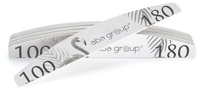 Aba Group Fresa Unghie - Lime per Unghie - Lime per Unghie Standard (4mm) 10 Pezzi - Punte Fresa Unghie Professionale - Set per Unghie - Doppia Faccia Lima per Unghie 100/180 - Forma Mezzaluna