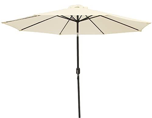 Green Bay 3M Cream Garden Parasol with Crank and Tilt Sun Shade Umbrella for Outdoor Garden and Patio