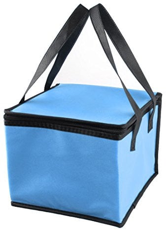 Ruilogod Outdoor Square Geformte Reißverschluss isoliert Nahrungsmittel Getränke Halter Griff Kühler Carry Lunch Bag Blau