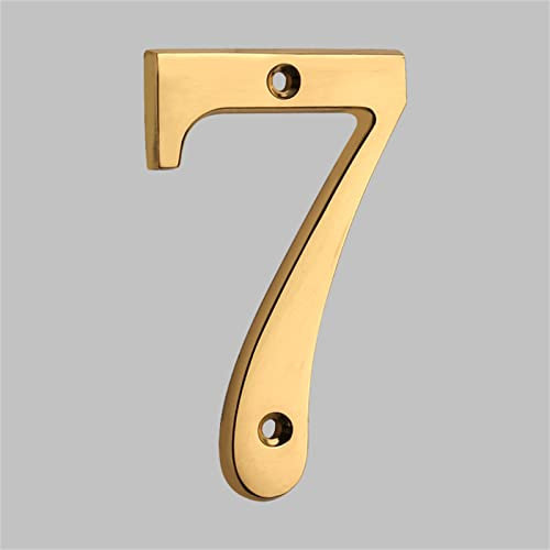 Plaque Maison Flottante 3D Chiffres Laiton Massif 4 Pouces 10cm Lettre Dorée Numéro Moderne Porte Appartement Alphabet Numérique Boîte Aux Lettres Adresse Extérieure Extérieures Montage à Vis (7)