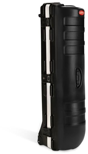 SKB Staff ATA Hard Shell Plastic Golf Travel Case for Cart Bags with Wheels - Heavy-Duty Rolling Club and Driver Carrier for Airline Transport, Impact-Resistant with TSA Locking Latches