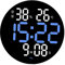 SM SunniMix 25 Cm Pendules Murales, Horloge Radio Pilotée, Horloge Digitale, Horloge Salle De Bain, Horloge Murale Télécommandée D'horloge électronique De LED pour Décorations à La Maison, Bleu
