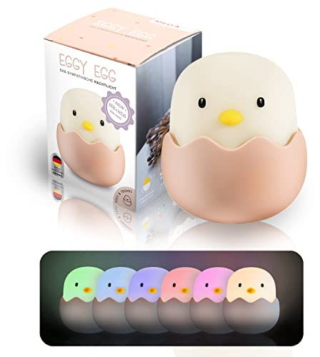 MegaLight Ostergeschenke Kinder | LED Nachtlicht Kinder ab 0 Jahre | Gefüllte Osternester | Stilllicht dimmbar Touch | Nachtlicht Baby | Osternest für Kinder | Osternest Mädchen