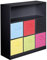 URBNLIVING Wooden Wide 7 Cubed Cupboard Bookcase Storage Units Shelves 6 Drawers Baskets (Multi Colour Drawer, Black Bookcase)