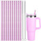 ALINK 10 Pack Pink Replacement Straws for Stanley 40 oz 30 oz Tumbler, 12 in Long Reusable Plastic Glitter Straws for Stanley Cup Accessories, Half Gallon Jug, Plus 2 Cleaning Brush