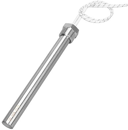 AIICIOO 3/4 Zoll DN20 26mm Heizung Heizpatrone DC 24V 800W Flansch Eintauchen Heizelement Edelstahl Elektrische Heizung