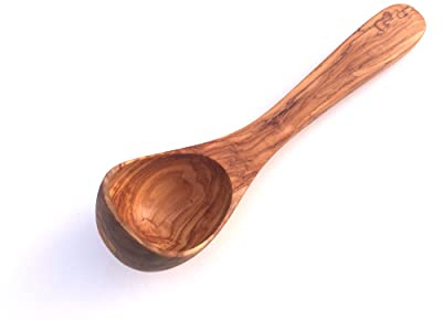Louche de sauna, louche de sauna, louche de sauna, louche de sauna, louche d'infusion, louche fabriquée à la main en bois d'olivier (longueur : 25 cm)