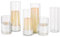 Glasseam Pillar Candle Holder Set 6, Floating Candle Holders for Tealigh Votive Candles, Hurricane Glass Candle Holders for Wedding Centrepiece, Flower Vases for Living Room Dining Table Decorations