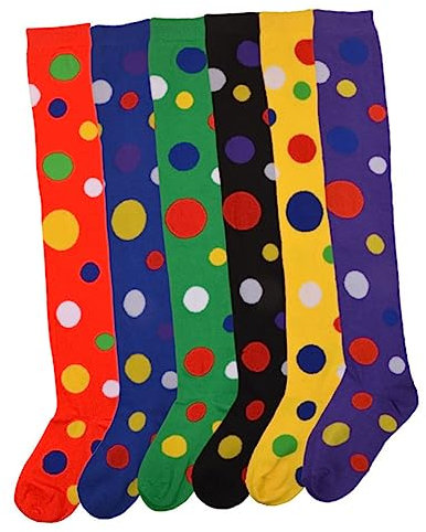 GALPADA 1 Paar Clown- -socke Oberschenkelhohe Socken Karneval Socken Kniesocke Socken Clown Kostüm Socken Für Weihnachtsfeiern Neuheiten Clown Socke Clown-cosplay- Damen Strümpfe Zubehör