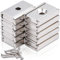 FPMYB 10 Stück Magnete Stark 20x13.5x5mm, Neodym Magnete Extra Stark Neodym Magnete mit Loch, Magnete Schrauben, Starke Magnete für Küchen, Badezimmer, Büros, Schule